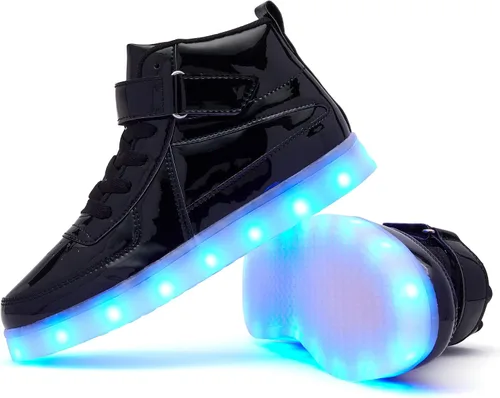 Miniatura 2 de Zapatos con luz LED para niños, carga USB, luz intermitente, zapatos deportivos de caña alta para niños y niñas, unisex