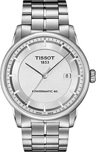 Miniatura 2 de Tissot Reloj de acero inoxidable T0864071103100 de lujo de 1.614in con esfera plateada, Plateado, Mecánico, cuerda automática