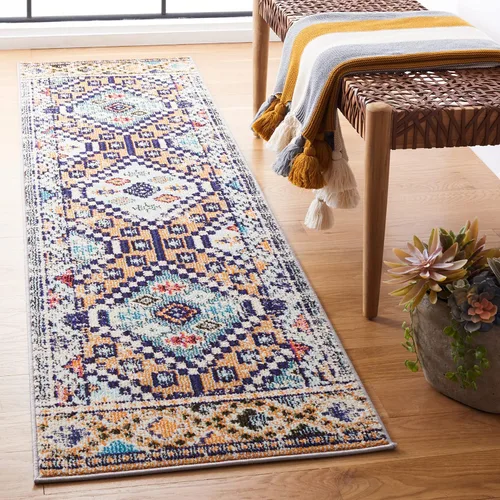 Miniatura 37 de Safavieh Madison Collection MAD418F - Alfombra de área con diamantes, Polipropileno, Gris/amarillo