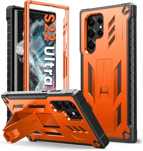 Miniatura 10 de FNTCASE Funda para Samsung Galaxy S22 Ultra: protector de pantalla integrado y soporte de cuerpo completo de doble capa resistente de grado militar