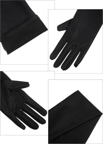 Miniatura 4 de Jetec 3 pares de guantes de ópera de los años 20 clásicos largos de satén longitud del codo guantes de 22 pulgadas tamaño adulto para mujeres y niñas