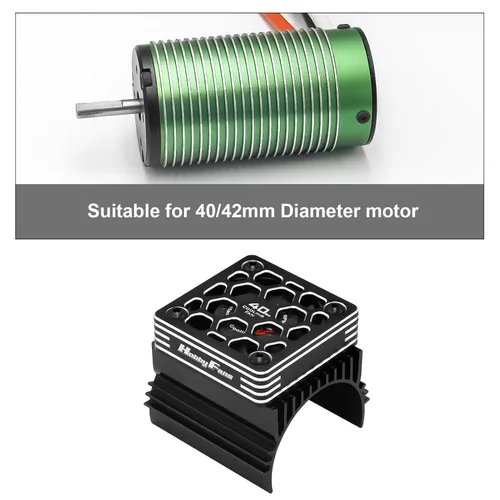 Miniatura 3 de Ventilador de refrigeración RC de 1.575 in con disipador de calor y cubierta de metal, ventilador de motor eléctrico RC con disipador de calor