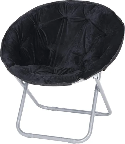 Miniatura 4 de Nouva Silla plegable, silla plegable de luna, silla de lectura redonda de piel sintética, silla de juegos con marco de metal para niños