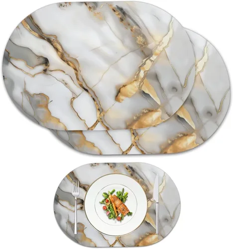 Miniatura 35 de Pumpkin Placemats Oval Placemats Set of 2 Black Cat Table Mats for Dining Tables Washable Heat Resistant Place Mats for Holiday Party Use 12X18 Inch