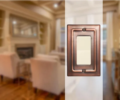 Miniatura 2 de Monarch Abode Placa de Pared Basculante de 1 Gang, Placa de Pared de Metal Decorativa Arquitectónica para Interruptor Individual, Placa Decorativa