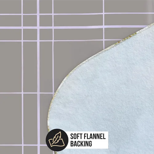 Miniatura 3 de Mantel de vinilo con franela en la parte posterior, diseño de líneas blancas