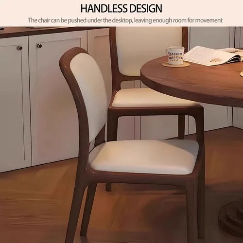 Miniatura 3 de Sillas de comedor de madera sin brazos, sillas de cocina de comedor, silla de escritorio de cocina de nogal con soporte trasero, silla