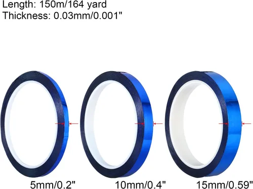 Miniatura 2 de PATIKIL Cinta metalizada de 0.2/0.4/0.6 pulgadas x 55 yardas, 3 rollos de lámina adhesiva metálica de espejo autoadhesivo para detallar arte gráfico