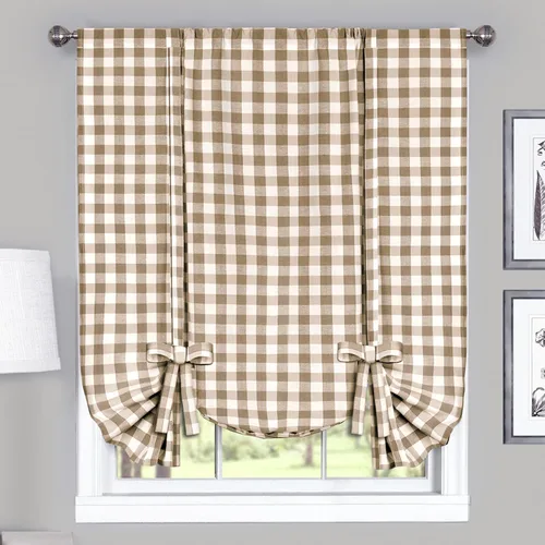Miniatura 17 de Achim Home Furnishings - Cortina de ventana a cuadros de un solo paño, 42 x 63 pulgadas, blanca y negra