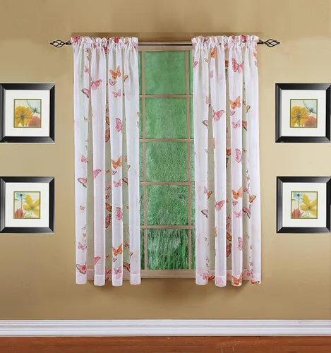 Miniatura 3 de Today's Curtain Panel semitransparente con estampado de mariposas, 63", azul, 54W x 63L