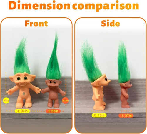 Miniatura 4 de Muñecas vintage de PVC Trolls retro Troll figuras de acción cromáticas adorables para colecciones, proyectos escolares, artes y manualidades