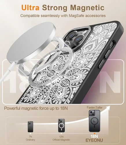 Miniatura 30 de Goodon para iPhone 15 Pro Max con protector de pantalla de privacidad, compatible con Magsafe, funda translúcida mate a prueba de golpes - Linda