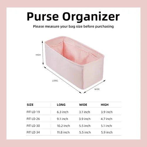 Miniatura 6 de DGAZ Organizador de bolso, organizador de bolsas de seda, bolso de lujo y moldeador de bolsas para bolsas Lindy 19263034 (rosa, LD26)