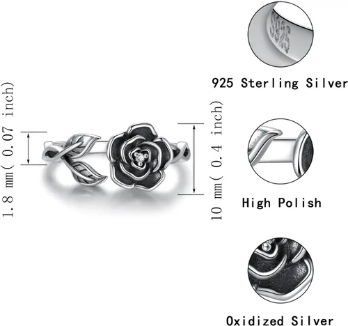 Miniatura 30 de Fidget Spinner Anxiety Rings for Women: Sterling Silver Lotus Moon Star Sunflower Ring Stress Relieving Calm Ring Jewelry Gifts for Daughter