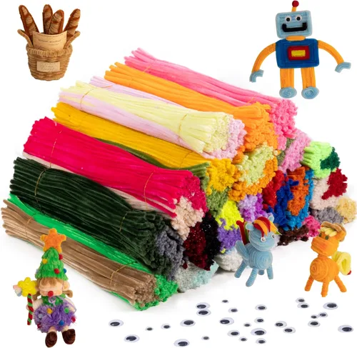 Miniatura 13 de Caydo 2600 piezas de limpiapipas a granel para flores, 40 colores surtidos, tallos de chenilla para proyectos creativos de arte y manualidades