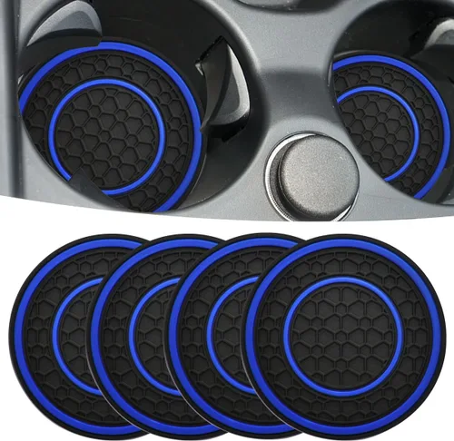 Miniatura 23 de Posavasos para automóvil, universales, impermeables, antideslizantes, portavasos a prueba de filtraciones, accesorios para el interior del Negro