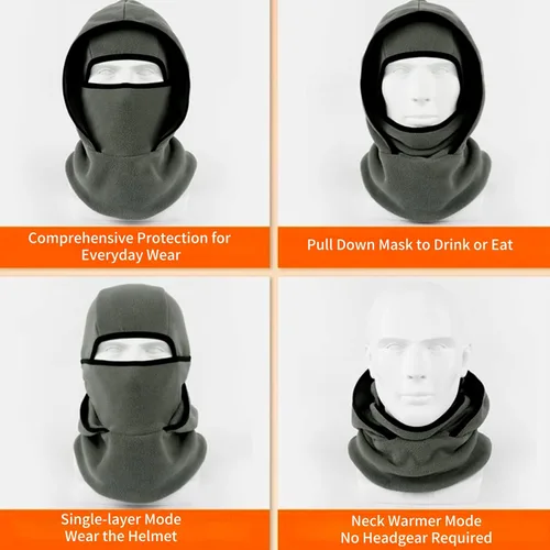 Miniatura 5 de Pasamontañas de esquí, máscara facial de invierno para hombres y mujeres, equipo de clima frío al aire libre para esquí, motocicleta, caza