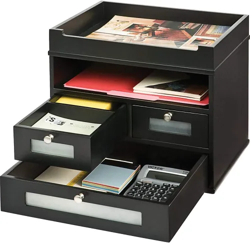 Organizador de escritorio "La torre del orden" de Victor, 5500, Negro mate Mate negro