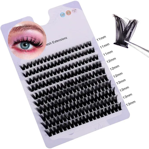 Miniatura 10 de Extensiones de racimos de pestañas individuales falsas de visón Manga para Cosplay, pestañas postizas DIY, extensiones individuales de 512 racimos