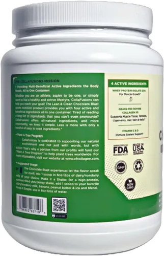 Miniatura 3 de 24 porciones, 0.71 onzas de aislado de proteína de suero de leche, 0.18 oz de péptidos de colágeno, vitamina C y D, salud, belleza, recuperación