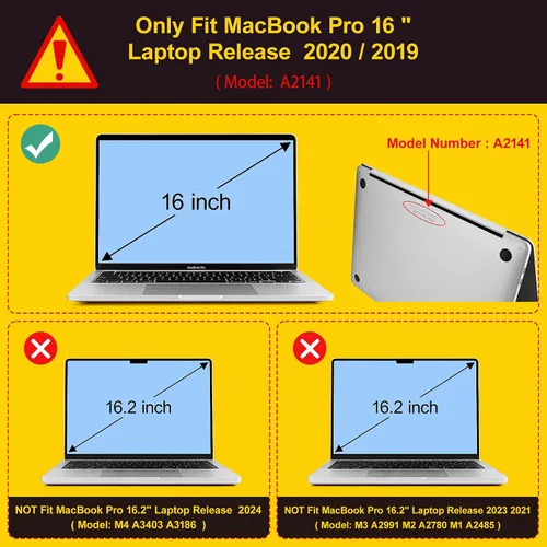 Miniatura 2 de Mektron Funda para MacBook Pro de 16 Pulgadas A2141 Versión 2019 con Pantalla Liquid Retina/Touch ID, Carcasa Rígida de Plástico con Funda