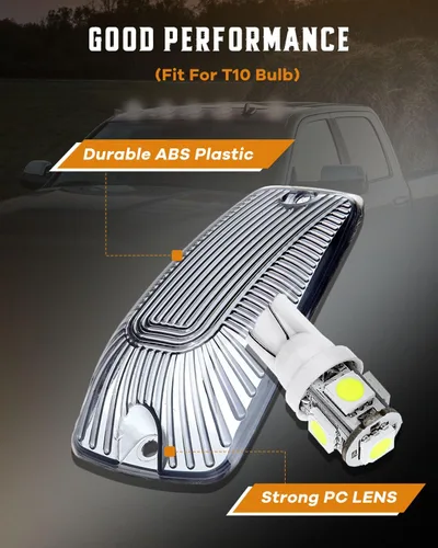 Miniatura 4 de CCIYU 5x Lámpara indicadora para techo de cabina humo + 5x focos LED Blanco T10 194 W5W 168 para Chevy GMC 1988 – 2000 Chevrolet 1988 – 2000 GMC