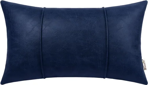 Miniatura 29 de BRAWARM Fundas de Almohada Decorativa de Cuero Café de 22 x 22 Pulgadas - Funda de Almohada de Piel Sintética con Ribetes, Almohada Decorativa