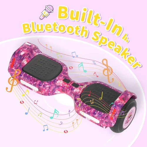 Miniatura 2 de SIMATE 6.5" Bluetooth Scooter, LED Lights & APP & Music Speaker, Long Battery Life, Gifts for Kids & Adults & Girls & Boys, for All Ages púrpura