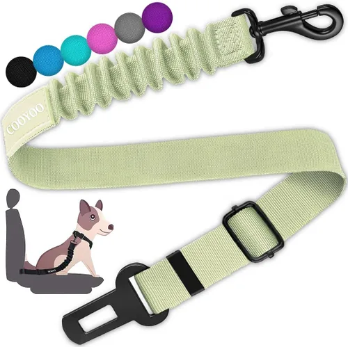 Miniatura 11 de COOYOO Cinturón de seguridad para perro, juego de 3 piezas retráctil, cinturones de seguridad ajustables para vehículo, nailon para mascotas, Set