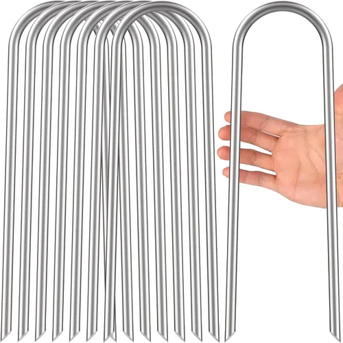 Anclas de Estacas de Trampolín de Servicio Pesado para Vientos Fuertes Tipo U con Puntas Agudas Anclajes de Suelo de Seguridad de Acero Galvanizado