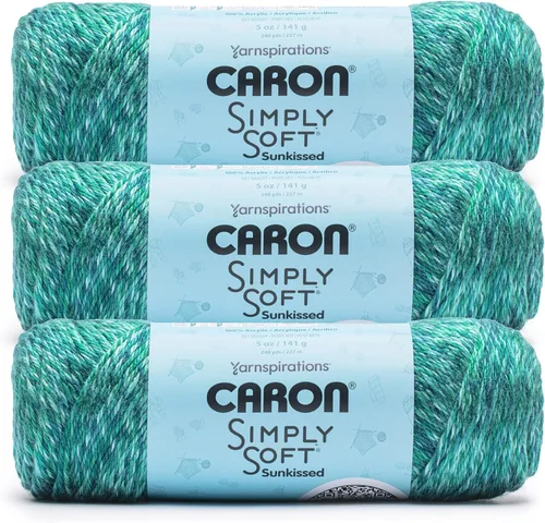 Miniatura 55 de Caron Simply Soft Abyss Speckle Yarn - Paquete de 3 unidades de 141 gramos/5 onzas - Acrílico - 4 medianos (peinado) - 235 yardas - Tejido/ganchillo