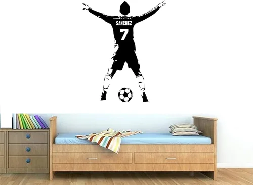 Miniatura 2 de Calcomanía de pared personalizada de jugador de fútbol – Elige tu nombre y números de camisetas de jugador personalizadas, calcomanía de vinilo