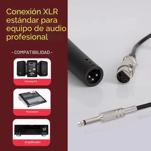 Miniatura 5 de Pyle PDMIC59 - Micrófono vocal dinámico profesional, micrófono de mano dinámico cardioide unidireccional con interruptor de encendido/apagado