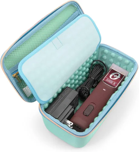 Miniatura 10 de CASEMATIX Estuche de peluquería para cortapelos, timbres para el cabello, recortadoras, delineador de acabado en T, estuche de viaje