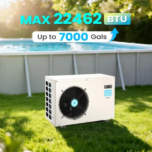 Miniatura 3 de POOLCOMFT 22462 BTU - Bombas de calor para piscina, calentador eléctrico de piscina para piscinas sobre el suelo y enterradas de 7000 galones