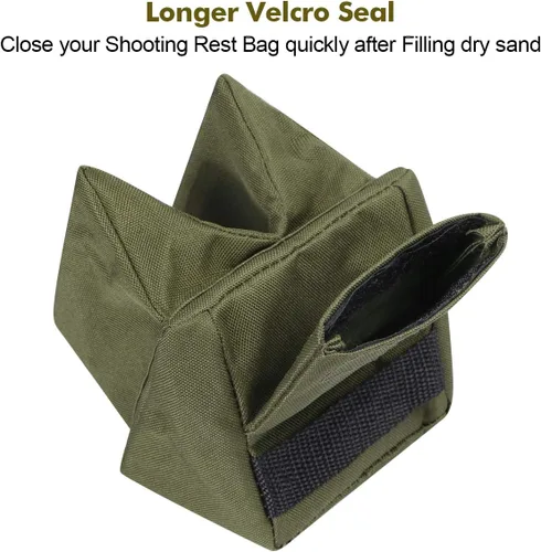 Miniatura 4 de Juego de 2 bolsas de descanso de tiro delantera y trasera con construcción duradera y resistencia al agua para exteriores, rango, tiro y caza sin