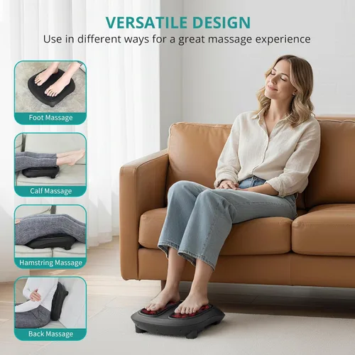 Miniatura 5 de Nekteck Masajeador de pies con calor, Máquina masajeadora de pies eléctrica Shiatsu con calor y amasado para neuropatía, fascitis plantar, masaje
