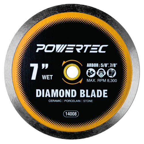 Miniatura 12 de POWERTEC Hojas de sierra de diamante de 4-1/2 pulgadas para amoladora angular, paquete de 5, borde de malla turbo súper fino para cortar porcelana