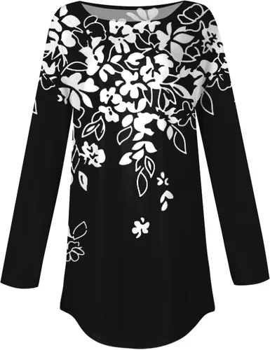 Miniatura 5 de WomensFallFashion2023 Dressy Casual Long Sleeve Shirts Loose Crew Neck Floral Print Tunic Tops to wear with Leggings 6