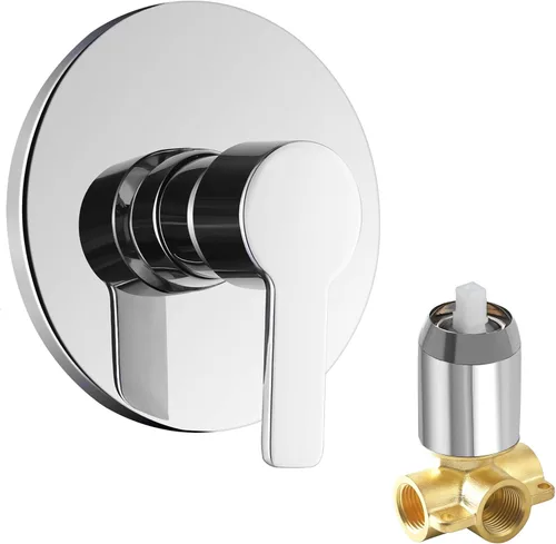 Miniatura 10 de Manija de válvula de ducha, kit de llave mezcladora de ducha de baño, válvulas de control de ducha de montaje en pared, válvulas rugosas de tina