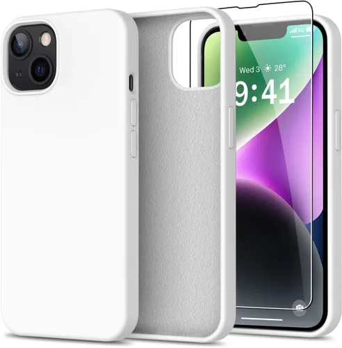 Miniatura 31 de bemal Funda para iPhone 14 Pro con protector de pantalla, silicona líquida de ajuste delgado, forro de microfibra suave, diseñada para mujeres