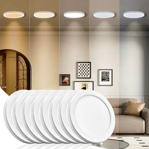 Miniatura 20 de Lámpara de techo LED de 7 pulgadas, montaje empotrado, atenuable, luz de techo plana redonda ultra delgada de 5000 K, luz diurna, lámpara de techo
