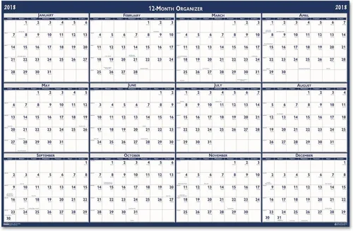 Miniatura 3 de Doolittle 3961 - Calendario anual de pared reciclado, reversible/borrable, 32 x 48 pulgadas, 2020