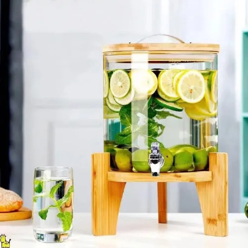 Miniatura 2 de Dispensador de bebidas ANYGIMIN, Soporte dispensador de agua y dispensador de bebidas. Capacidad máxima de 8.3 pulgadas de diámetro - Madera