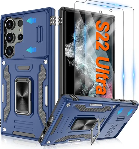 Miniatura 82 de Atump Funda para Motorola Moto G Play 2024 (4G) con [paquete de 2] protector de pantalla HD y cubierta para cámara deslizante, soporte de anillo
