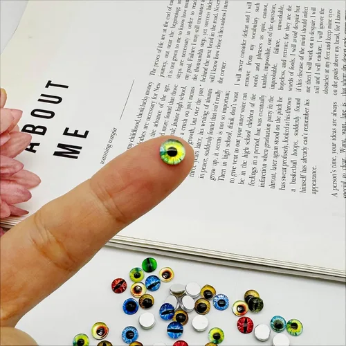 Miniatura 4 de Julie Wang 100 cabujones de cristal de ojo de dragón de 0.236 pulgadas, para escultura de artista, manualidades de fantasía, fabricación de joyas