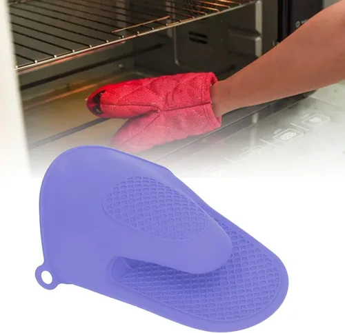 Miniatura 4 de Cyrank 2 pares de mini guantes de horno, guantes de silicona para horno de cocina, resistentes al calor y al deslizamiento, manoplas de horno
