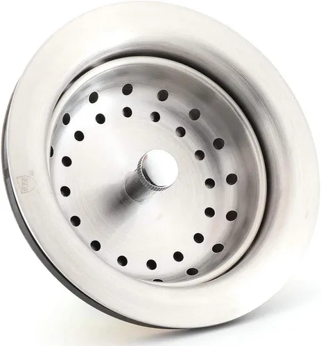 Miniatura 3 de KONE Conjunto de drenaje de fregadero de cocina de 3-1/2 pulgadas con cesta colador/tapón de drenaje, kit de drenaje de fregadero de acero Plateado