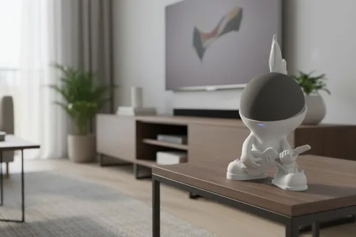 Miniatura 4 de Splin Soporte de mesa compatible con Amazon Alexa Smart Speaker Echo Dot (4ª y 5ª generación) y Apple HomePod Mini, Star Boy Blanco