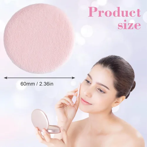 Miniatura 2 de HINZIC Paquete de 25 esponjas redondas de 2.36 pulgadas para aplicadores de maquillaje de base, algodón suave y agradable a la piel, esponja